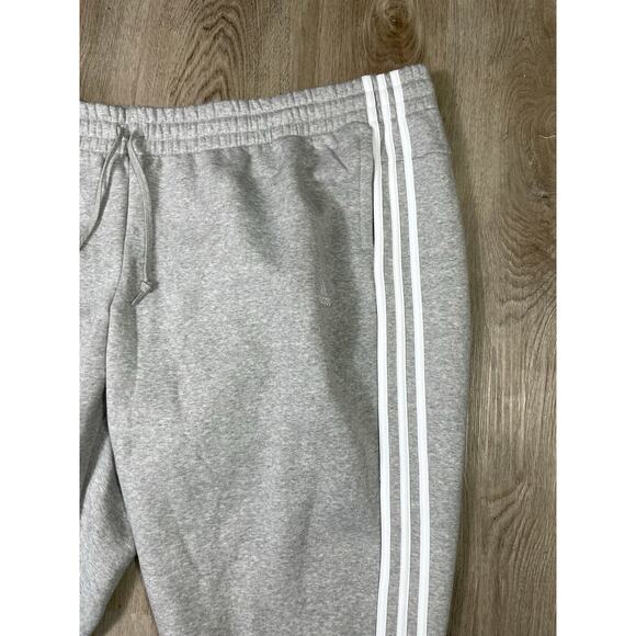 Adidas Men’s 4X Gray Fleece Joggers Pants Slim Fit Stretch Striped Athletic NWT - Picture 3 of 11